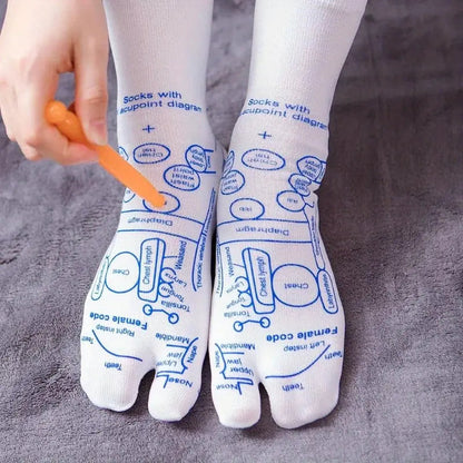 Reflexology Socks With Pressure Point (Massage Stick Included)