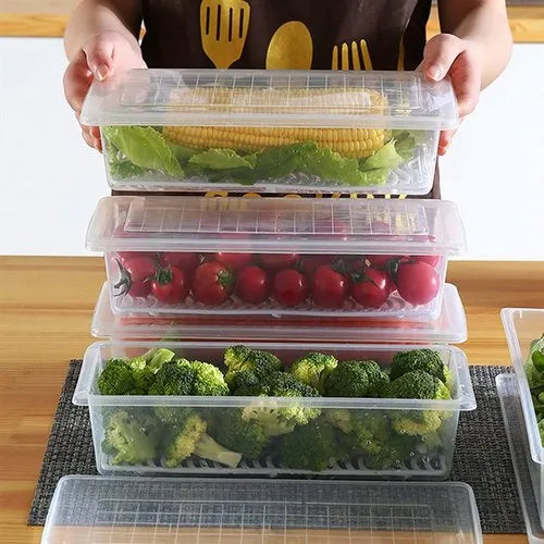 Fridge Storage Containers with Drain Plate