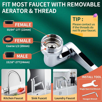 Rotatable Filter Faucet - Suitable for all types of Faucet!