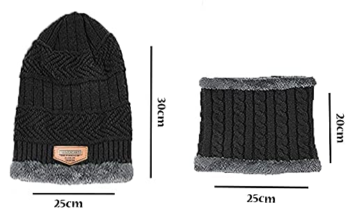 Winter Beanie Hat and Scarf Set for Men & Women