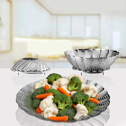 Stainless Steel Folding Steamer Basket | Eat healthy food with ease